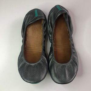Metallic Pewter, Grey leather Tieks
